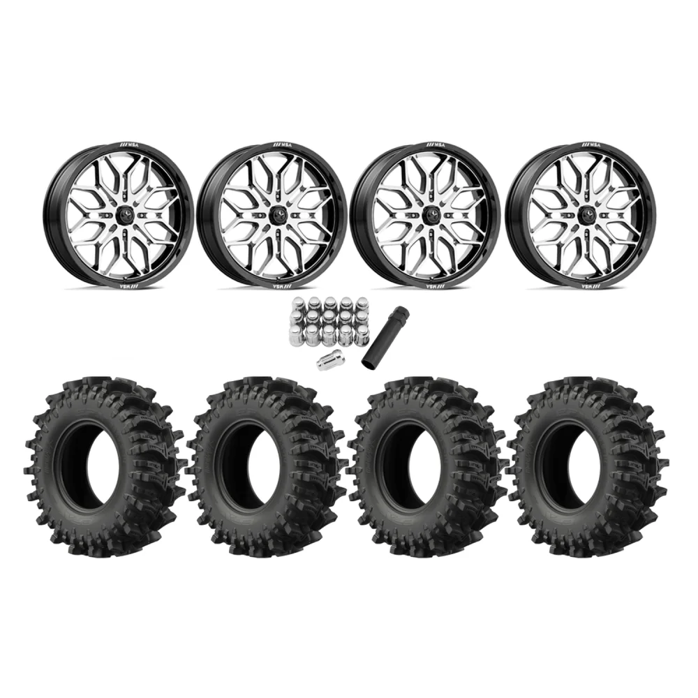 EFX MotoSlayer 35x9.5-20 Tires on MSA M47 Sniper Machined Wheels, complete kit