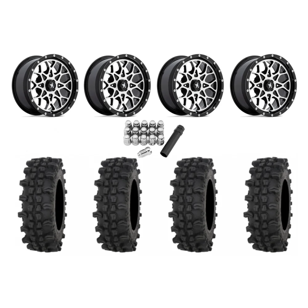 Frontline ACP 30x10-14 Tires on MSA M45 Portal Machined Wheels, complete kit