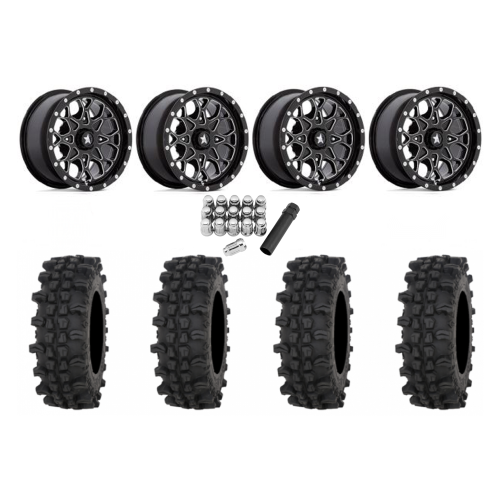 Frontline ACP 28x10-14 Tires on MSA M45 Portal Milled Wheels