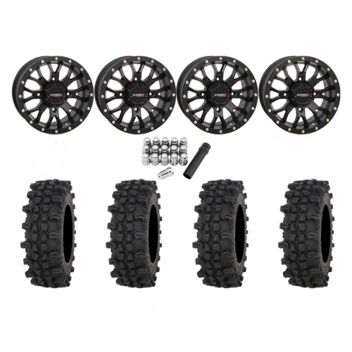 Frontline ACP 28x10-14 Tires on SB-4 Matte Black Beadlock Wheels