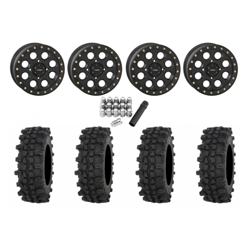 Frontline ACP 28x10-14 Tires on SB-7 Matte Black Beadlock Wheels