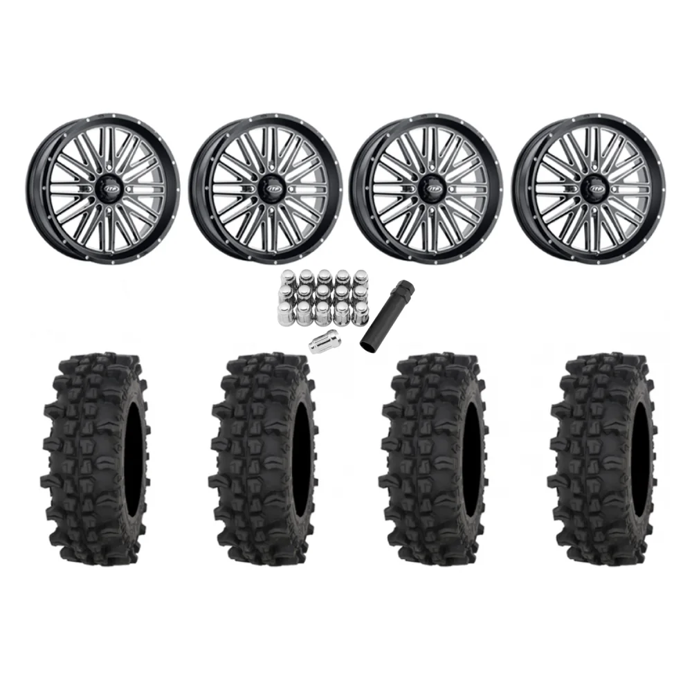 Frontline ACP 35x10-22 Tires on ITP Momentum Milled Wheels, complete kit