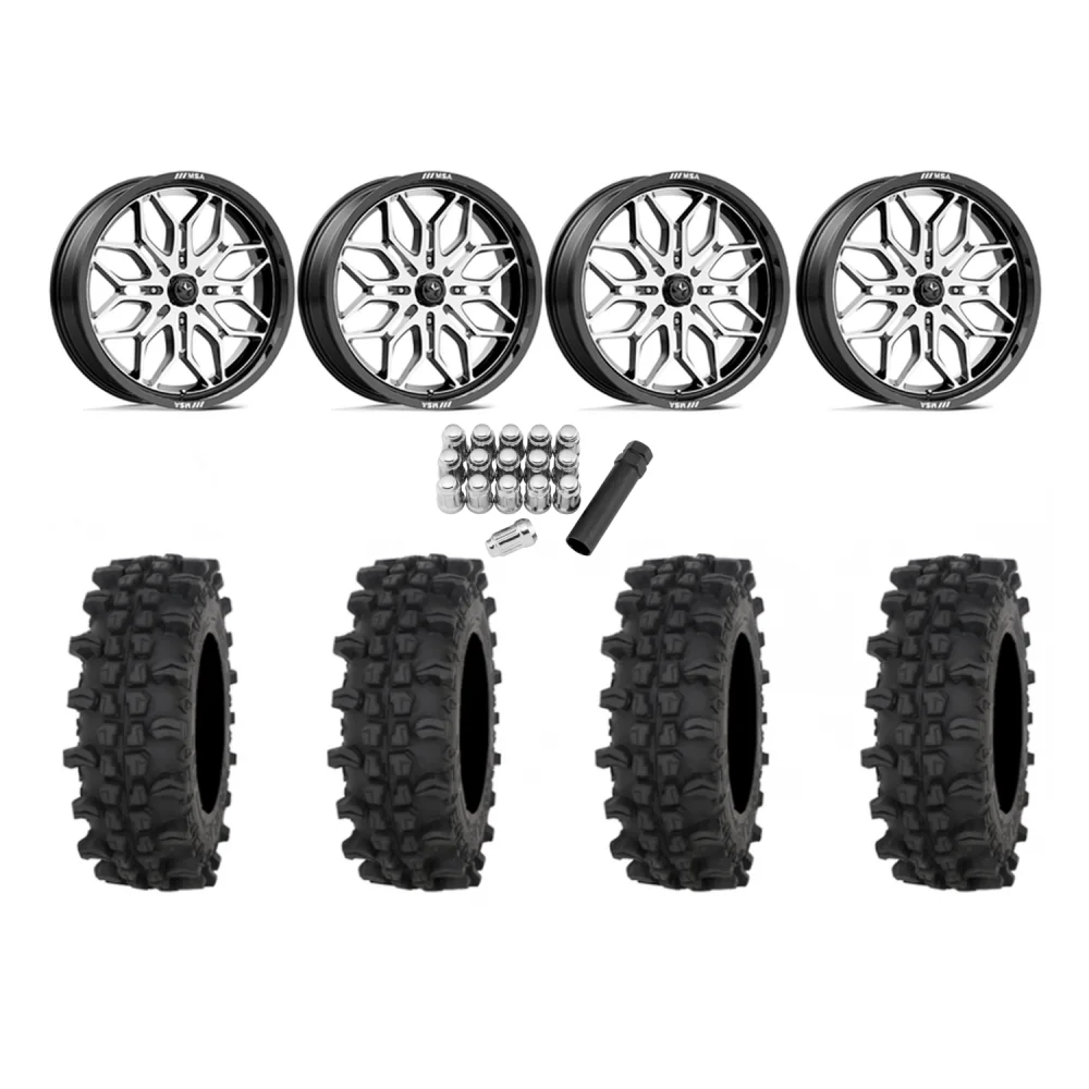 Frontline ACP 35x10-22 Tires on MSA M47 Sniper Machined Wheels, complete kit
