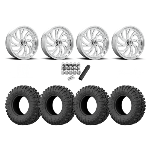 EFX Motoclaw 35x10-20 Tires on Fuel Kompressor Polished Wheels