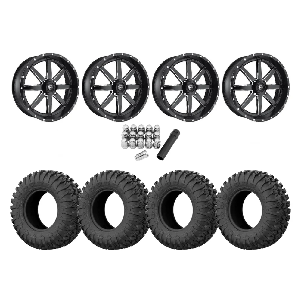 EFX Motoclaw 33x10-20 Tires on Fuel Maverick Wheels, complete kit