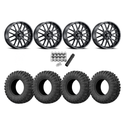 EFX Motoclaw 33x10-18 Tires on ITP Hurricane Gloss Black Wheels