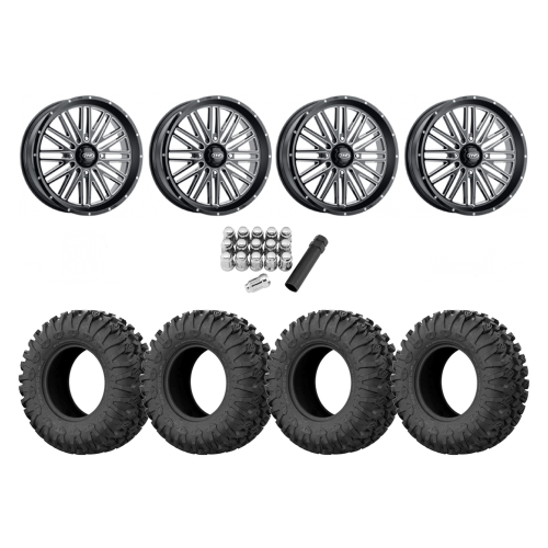 EFX Motoclaw 33x10-18 Tires on ITP Momentum Gloss Black Milled Wheels EFX Motoclaw 33x10-18 Tires on ITP Momentum Gloss Black Milled Wheels