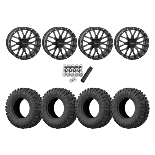 EFX Motoclaw 33x10-18 Tires on ST-3 Matte Black Wheels