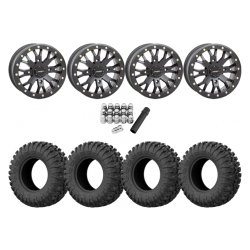 EFX Motoclaw 32x10-14 Tires on SB-4 Matte Black Beadlock Wheels