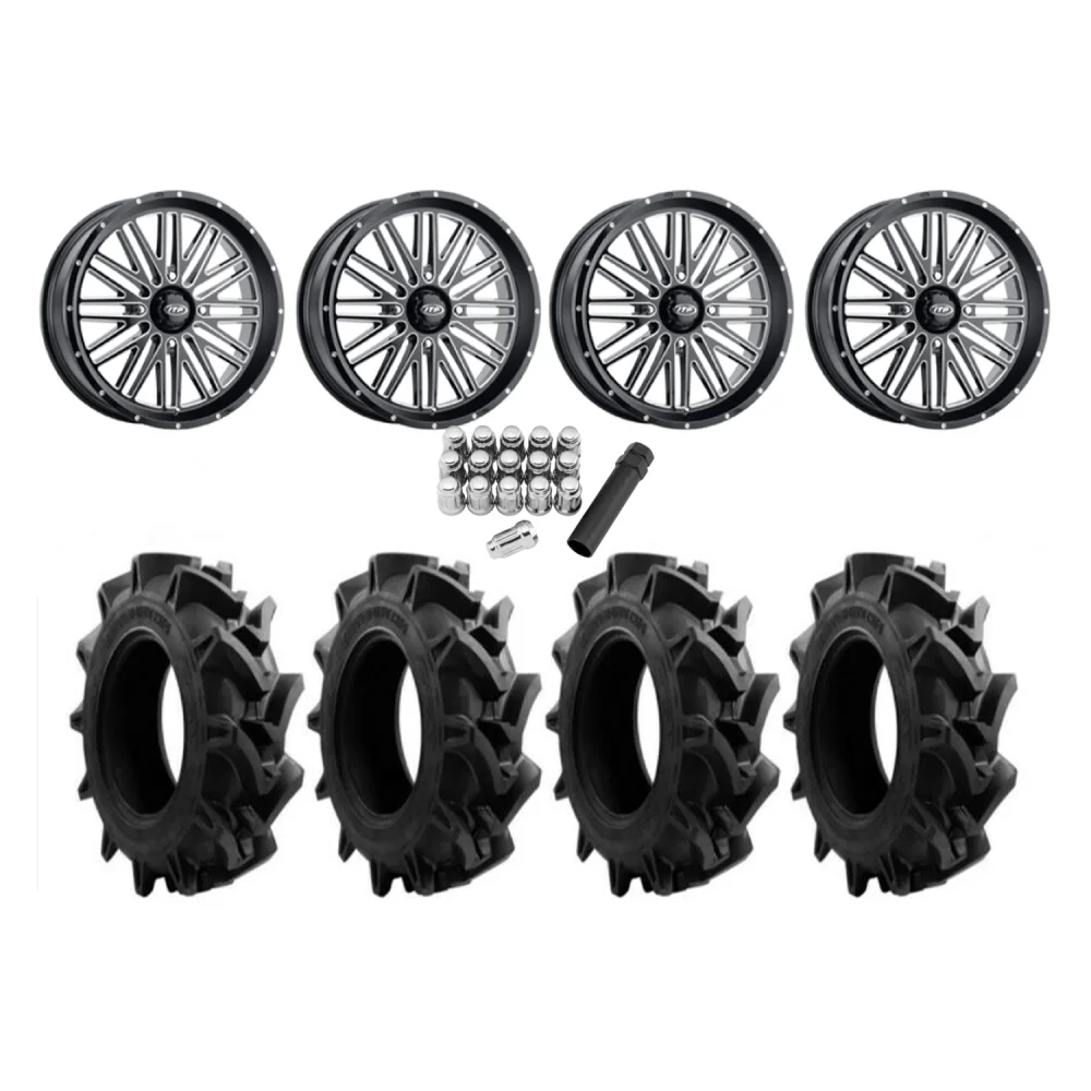 EFX Motohavok 45x10-24 Tires on ITP Momentum Milled Wheels, complete kit