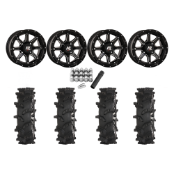 High Lifter Outlaw Max 28x10-14 Tires on HL4 Gloss Black & Machined Wheels High Lifter Outlaw Max 28x10-14 Tires on HL4 Gloss Black & Machined Wheels