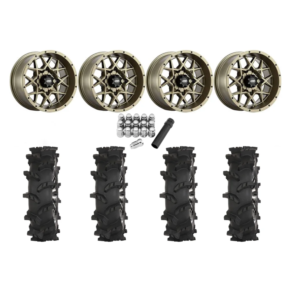 High Lifter Outlaw Max 32x10-15 Tires on ITP Hurricane Bronze Wheels, complete kit