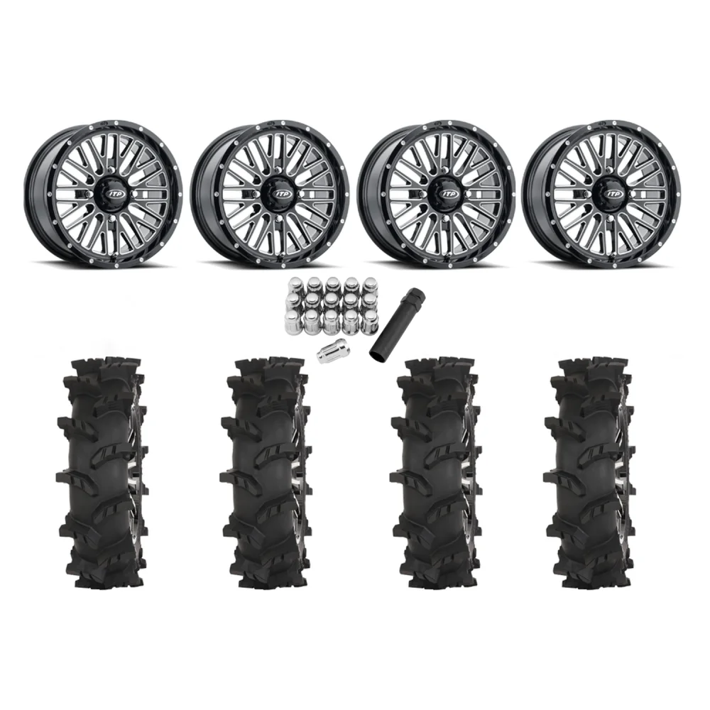 High Lifter Outlaw Max 33x10-15 Tires on ITP Momentum Milled Wheels, complete kit