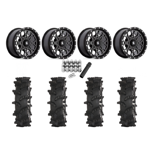 High Lifter Outlaw Max 28x10-14 Tires on MSA M45 Portal Milled Wheels