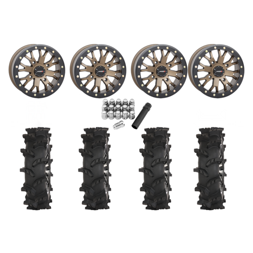 High Lifter Outlaw Max 28x10-14 Tires on ST-3 Bronze Wheels