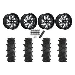 High Lifter Outlaw Max 44x10-24 Tires on Fuel Kompressor Milled Wheels