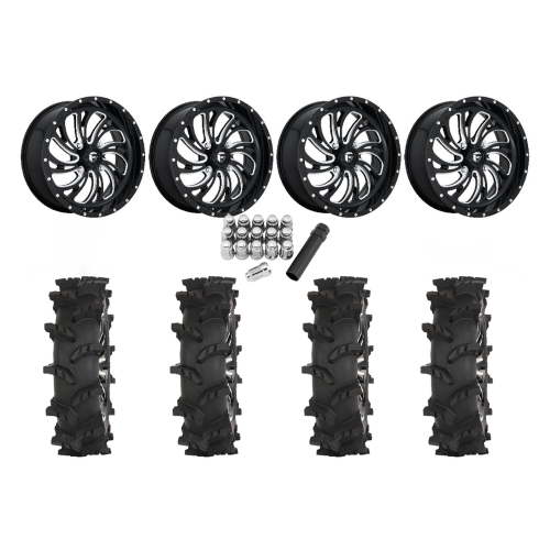 High Lifter Outlaw Max 44x10-24 Tires on Fuel Kompressor Milled Wheels