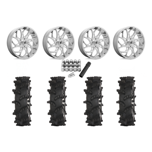 High Lifter Outlaw Max 33x10-20 Tires on Fuel Runner Polished Wheels