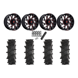 High Lifter Outlaw Max 35x10-20 Tires on Fuel Runner Candy Red Wheels