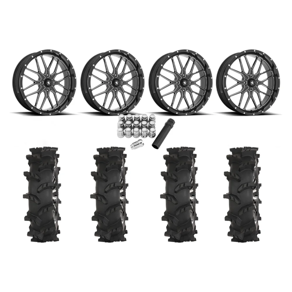 High Lifter Outlaw Max 35x10-20 Tires on MSA M45 Portal Milled Wheels, complete kit