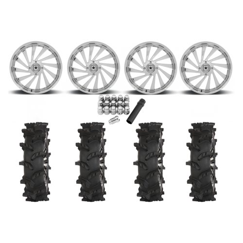 High Lifter Outlaw Max 40x10-24 Tires on MSA M46 Blade Chrome Wheels