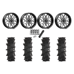 High Lifter Outlaw Max 35x10-20 Tires on MSA M47 Sniper Gloss Black Milled Wheels