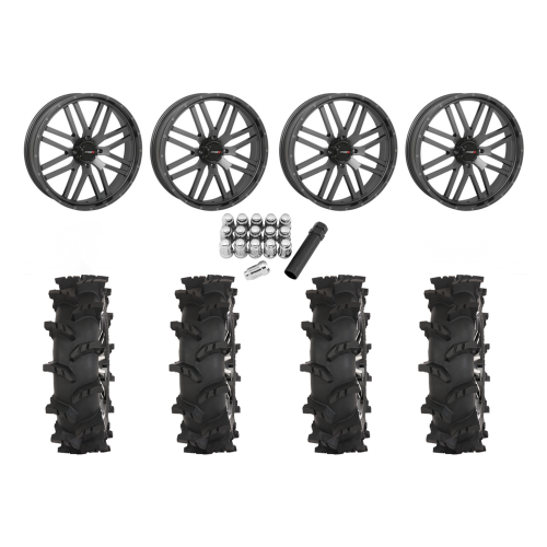 High Lifter Outlaw Max 35x10-22 Tires on ST-3 Gunmetal Grey Wheels