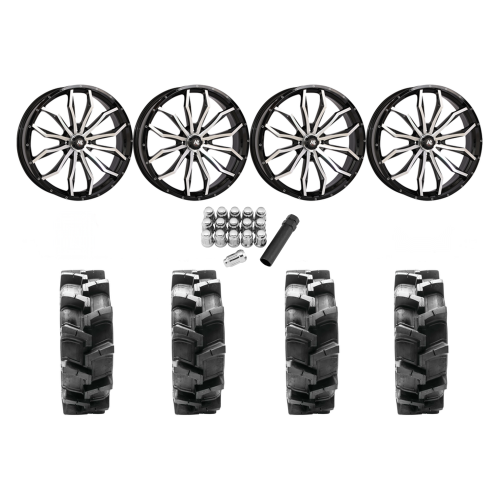 Quadboss QBT680 38x9.5-24 Tires on HL21 Machined Wheels