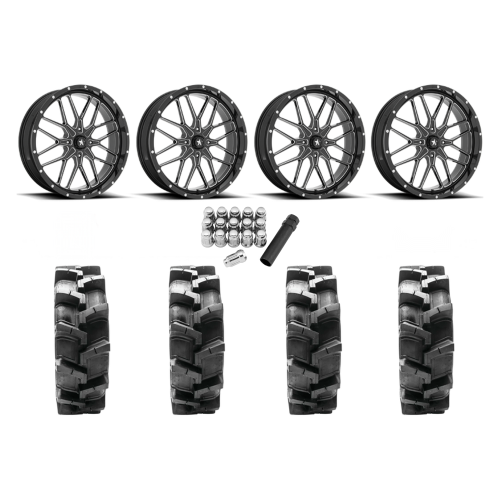 Quadboss QBT680 36x9.5-20 Tires on MSA M45 Portal Milled Wheels