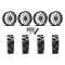 Quadboss QBT680 38x9.5-24 Tires on MSA M45 Portal Milled Wheels