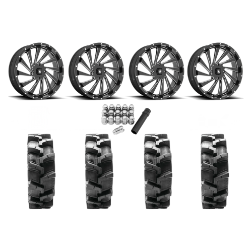 Quadboss QBT680 40x9.5-20 Tires on MSA M46 Blade Milled Wheels