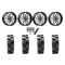 Quadboss QBT680 36x9.5-20 Tires on MSA M47 Sniper Gloss Black Milled Wheels