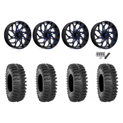 System 3 XT400 33x9.5-20 Tires on Fuel Runner Candy Blue Wheels