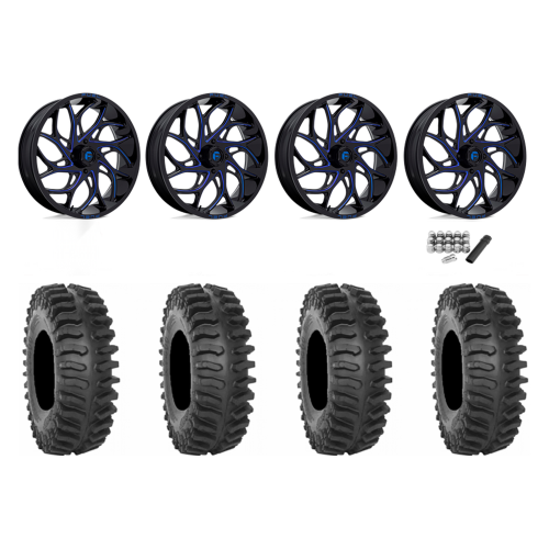 System 3 XT400 33x9.5-20 Tires on Fuel Runner Candy Blue Wheels