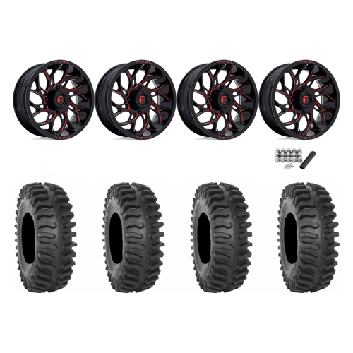 System 3 XT400 35x10-18 Tires on Fuel Runner Candy Red Wheels