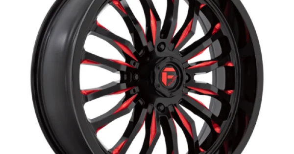 Wheel Rims 22 Red Fuel Off Road Arc Gloss Black Milled Red 22x7 Wheel/Rim