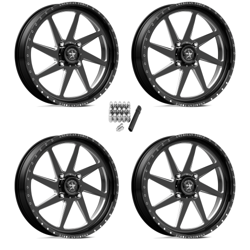 American Force K04 Camino Black 22x7 Forged WheelsRims (Full Set)
