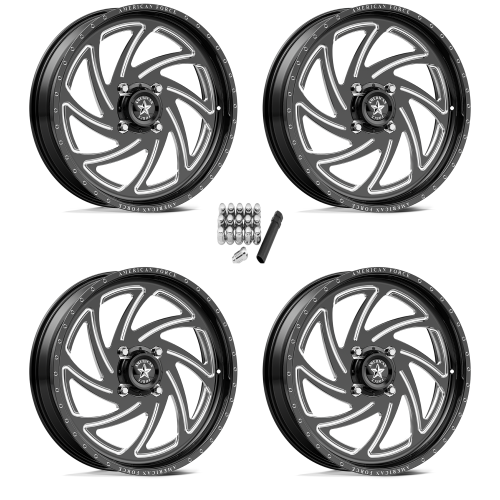 American Force K11 Seven Black 20x7 Forged Wheels/Rims (Full Set)