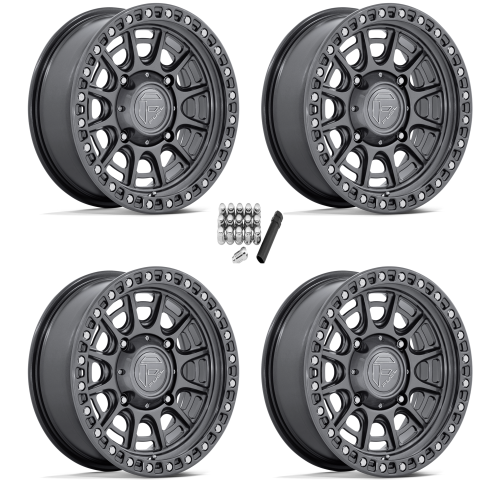 Fuel Off Road Cycle Gloss Gunmetal 15x7 Wheels/Rims (Full Set)