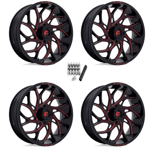 Fuel Off Road Runner Candy Red 24x7 Wheels/Rims (Full Set)