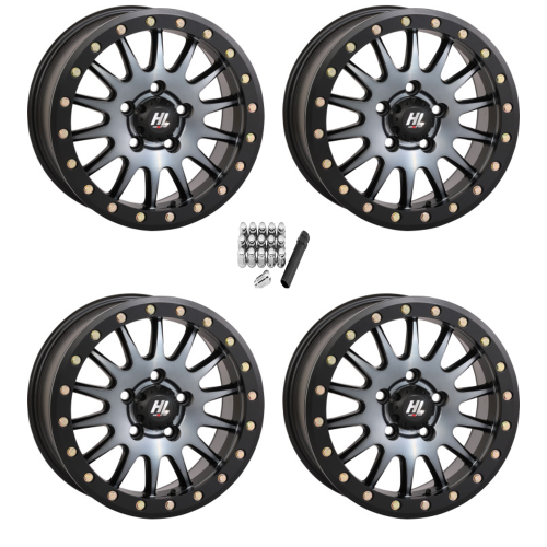 High Lifter HL24 Matte Grey 15x7 Beadlock Wheels/Rims (Full Set)