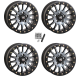 High Lifter HL24 Matte Grey 15x7 Beadlock Wheels/Rims (Full Set)