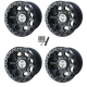 Moose Offroad 23 X Satin Black 15x7 Wheels/Rims (Full Set)