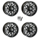 Moose Offroad 361 X Matte Black 12x7 Wheels/Rims (Full Set)