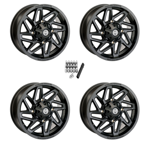 Moose Offroad 361 X Matte Black 14x7 Wheels/Rims (Full Set)