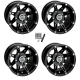 Moose Offroad 387 X Gloss Black 14x7 Wheels/Rims (Full Set)
