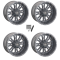 Moose Offroad 399 X Gray 12x7 Wheels/Rims (Full Set)