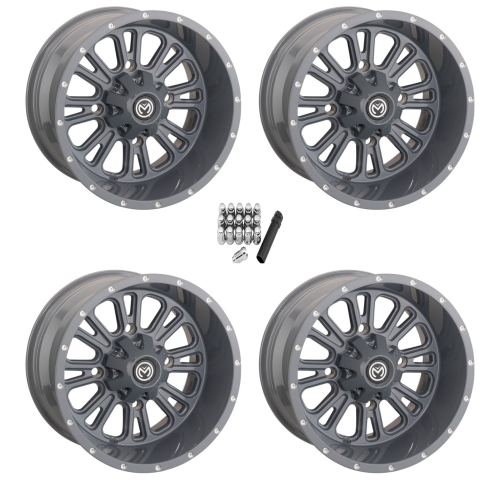 Moose Offroad 399 X Gray 14x7 Wheels/Rims (Full Set)