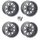 Moose Offroad 399 X Gray 14x7 Wheels/Rims (Full Set)