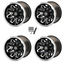 Moose Offroad 416 X Silver 15x7 Wheels/Rims (Full Set)